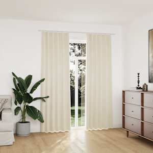 Zatemnitvene zavese 2 kosa z obešali žametne krem 140x225 cm