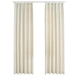 vidaXL pimendavad kardinad 2 tk konksud, samet, kreemjas, 140 x 245 cm