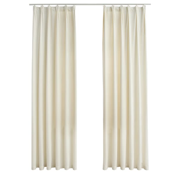 vidaXL pimendavad kardinad 2 tk konksud, samet, kreemjas, 140 x 245 cm