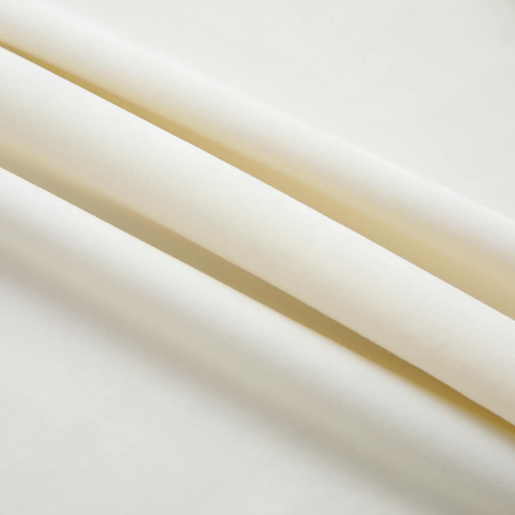 vidaXL Zatemňovacie závesy 2 ks s háčikmi, zamat, krémové 140x245 cm