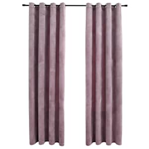 vidaXL pimendavad kardinad r&otilde;ngastega 2 tk samet antiikroosa 140x175cm