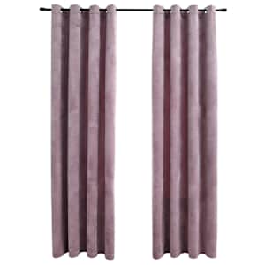 vidaXL pimendavad kardinad r&otilde;ngastega 2 tk samet antiikroosa 140x225cm