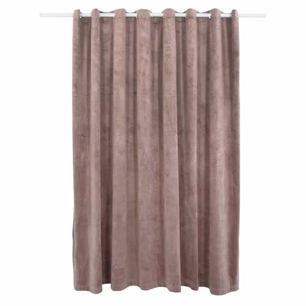 vidaXL pimendav kardin metallr&otilde;ngastega, samet, antiikroosa 290x245 cm