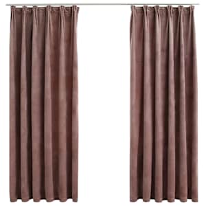 vidaXL pimendavad kardinad 2 tk konksud, samet, vanaroosa, 140x175 cm