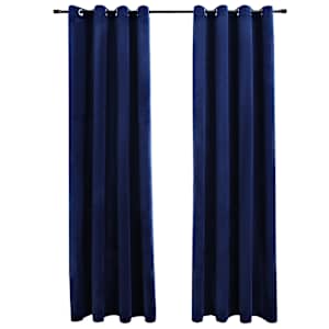 vidaXL pimendavad kardinad r&otilde;ngastega 2 tk samet tumesinine 140x175 cm