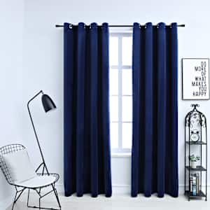 vidaXL pimendavad kardinad r&otilde;ngastega 2 tk samet tumesinine 140x175 cm
