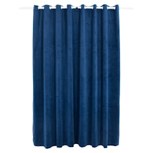 vidaXL pimendav kardin metallr&otilde;ngastega, samet, tumesinine, 290x245 cm