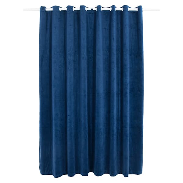 vidaXL pimendav kardin metallr&otilde;ngastega, samet, tumesinine, 290x245 cm