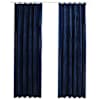 vidaXL pimendavad kardinad 2 tk konksud, samet, tumesinine, 140x225 cm