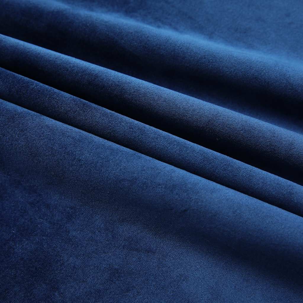vidaXL 2 db sötétkék bársony sötétítőfüggöny kampókkal 140 x 245 cm