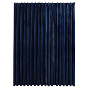 vidaXL pimendav kardin konksudega, samet, tumesinine, 290 x 245 cm