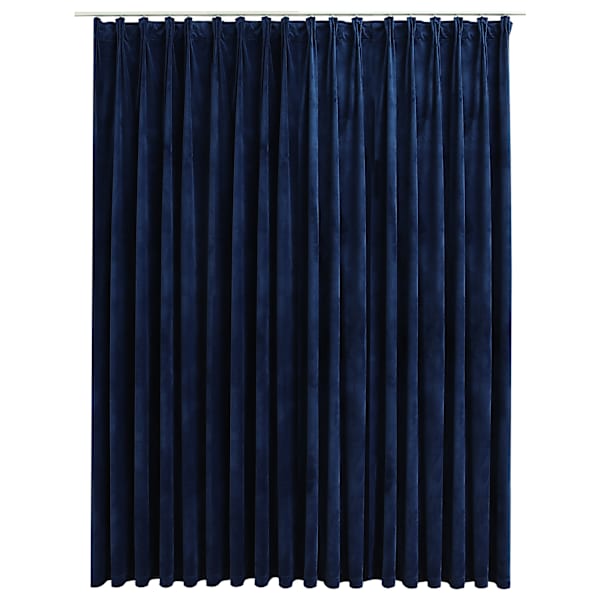 vidaXL pimendav kardin konksudega, samet, tumesinine, 290 x 245 cm