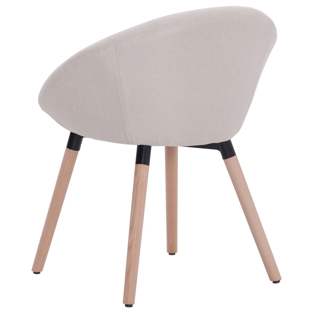 Трапезни столове, 4 бр, кремави, плат