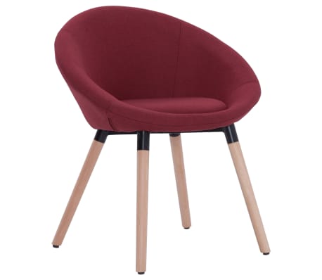 vidaXL Eetkamerstoelen 6 st stof wijnrood