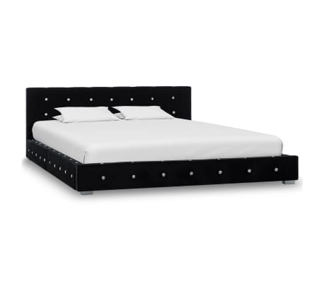 vidaXL Lit avec matelas à mémoire de forme Noir Velours 140 x 200 cm