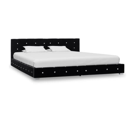 vidaXL Bed met traagschuim matras fluweel zwart 160x200 cm