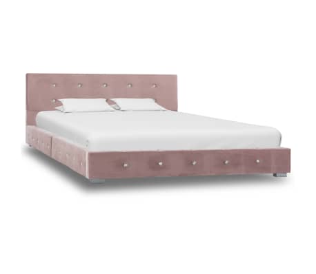 vidaXL seng med madras i memoryskum 120 x 200 cm pink fløjl