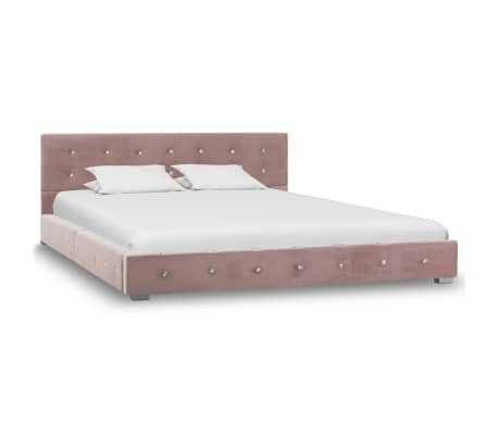 vidaXL Lit avec matelas à mémoire de forme Rose Velours 140 x 200 cm