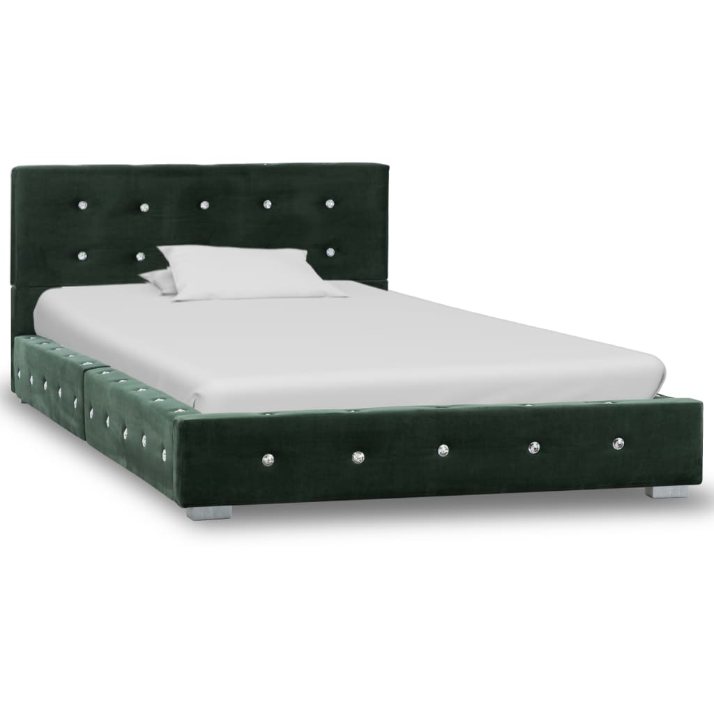 

vidaXL Bed met traagschuim matras fluweel groen 90x200 cm