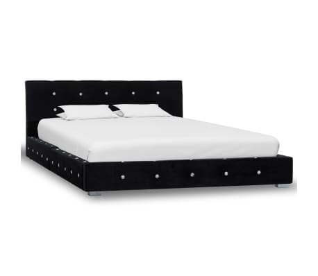 vidaXL seng med madras 120 x 200 cm sort fløjl