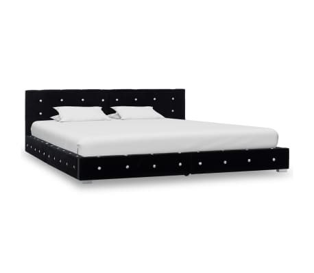 vidaXL Lit avec matelas Noir Velours 160 x 200 cm