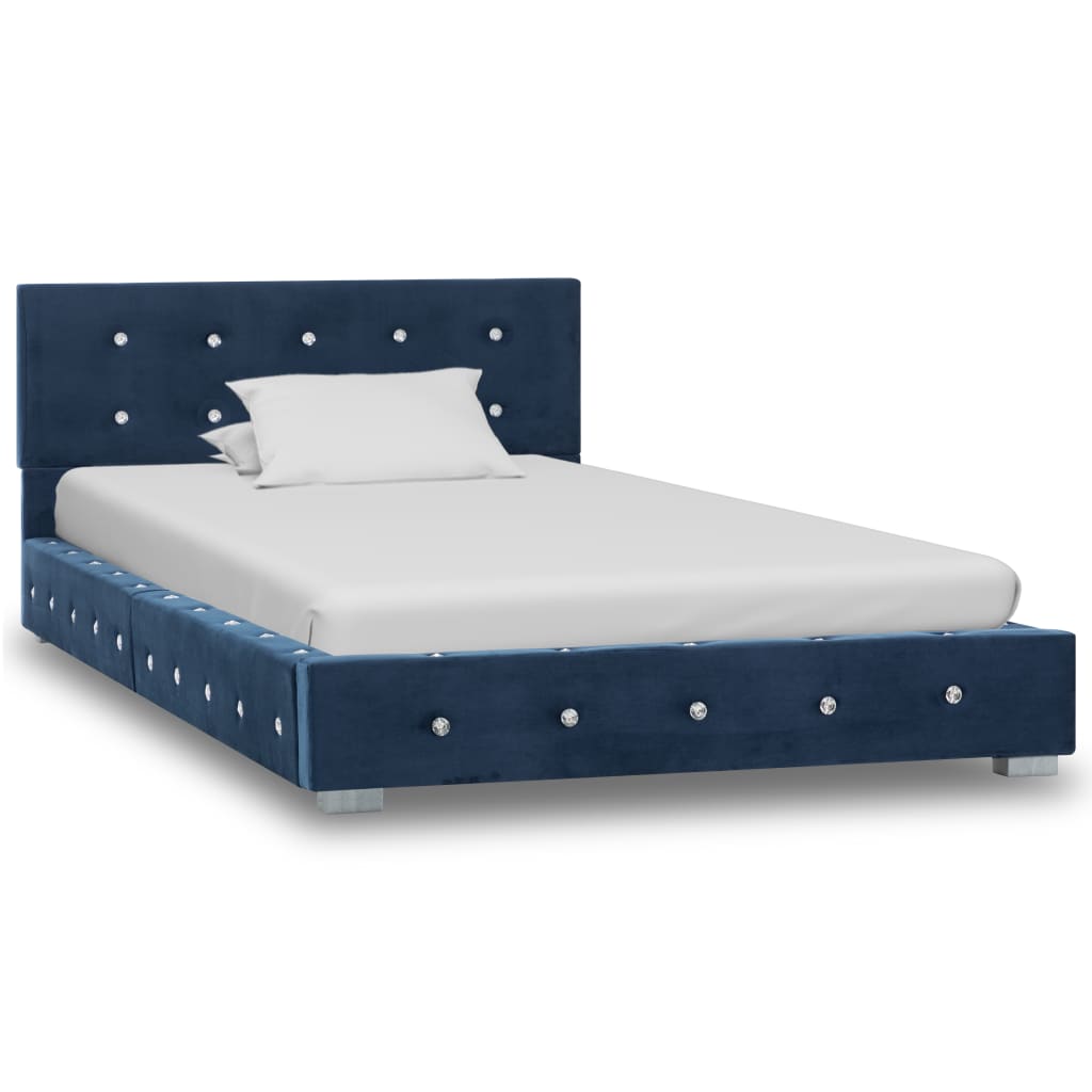 

vidaXL Bed met matras fluweel blauw 90x200 cm