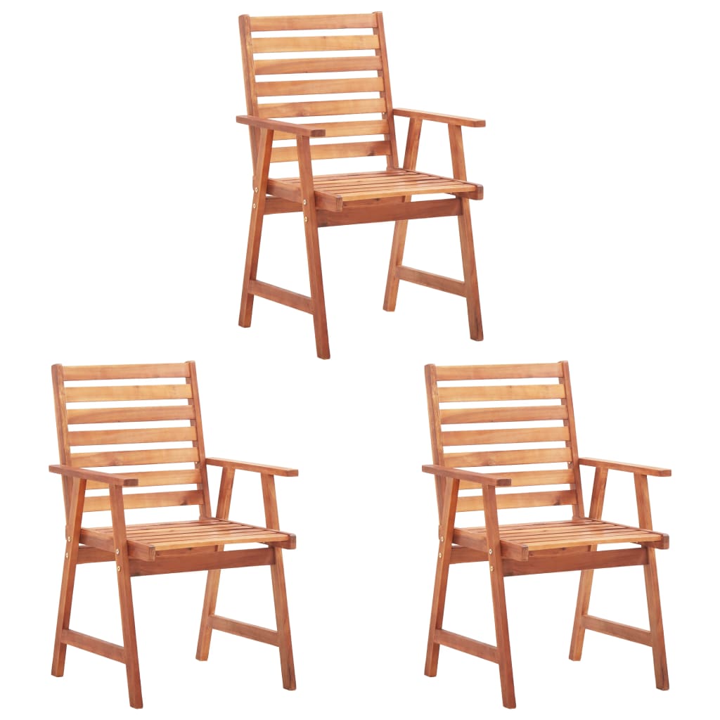 Photos - Garden Furniture VidaXL Patio Dining Chairs 3 pcs Solid Acacia Wood 