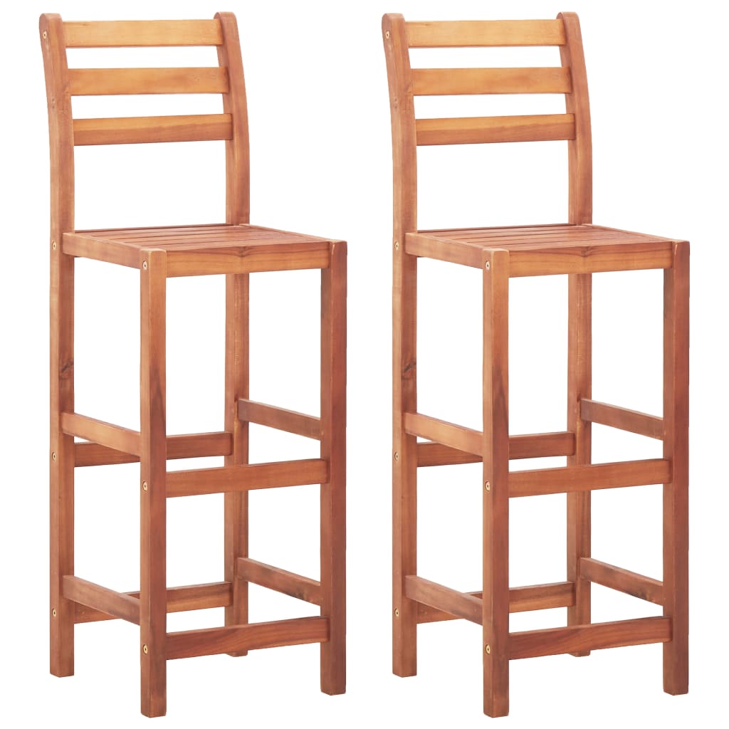 vidaXL Chaises de bar 2 pcs Bois d'acacia solide