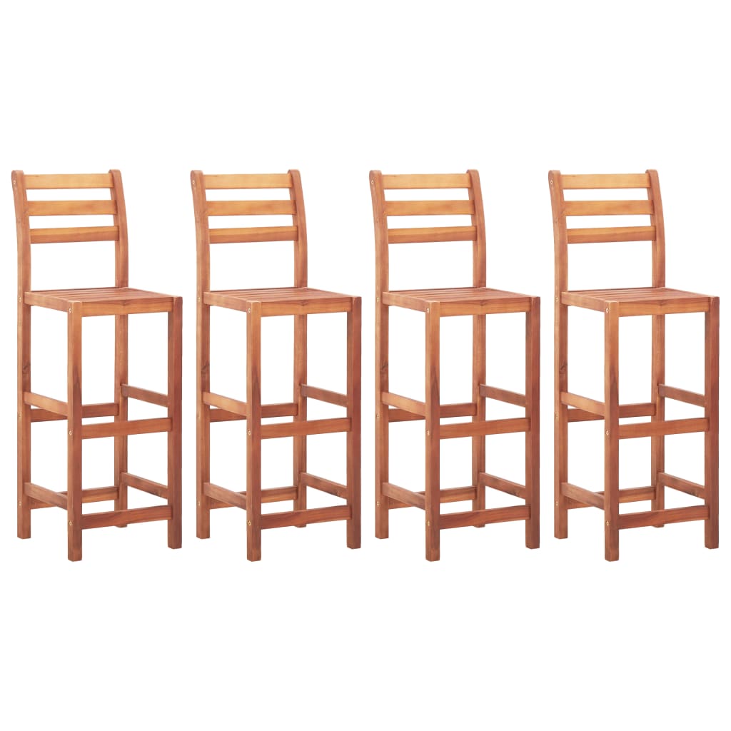 Bar Chairs 4 Piece Solid Acacia Wood