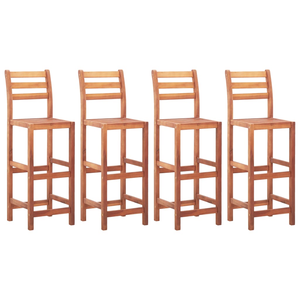 vidaXL Chaises de bar 4 pcs Bois d'acacia solide