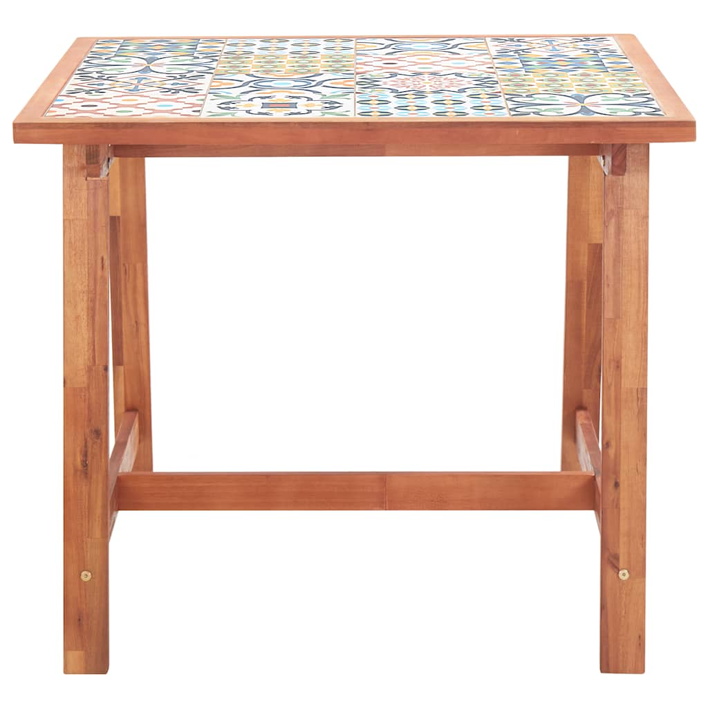 vidaXL Tuintafel 88x88x75 cm tegelblad en massief acaciahout afbeelding