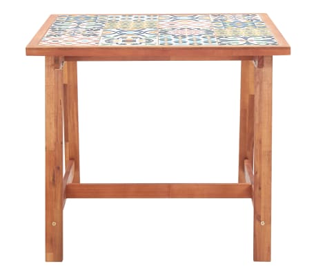 vidaXL Vrtni blagovaonski stol 88x88x75 cm od pločica i drva bagrema