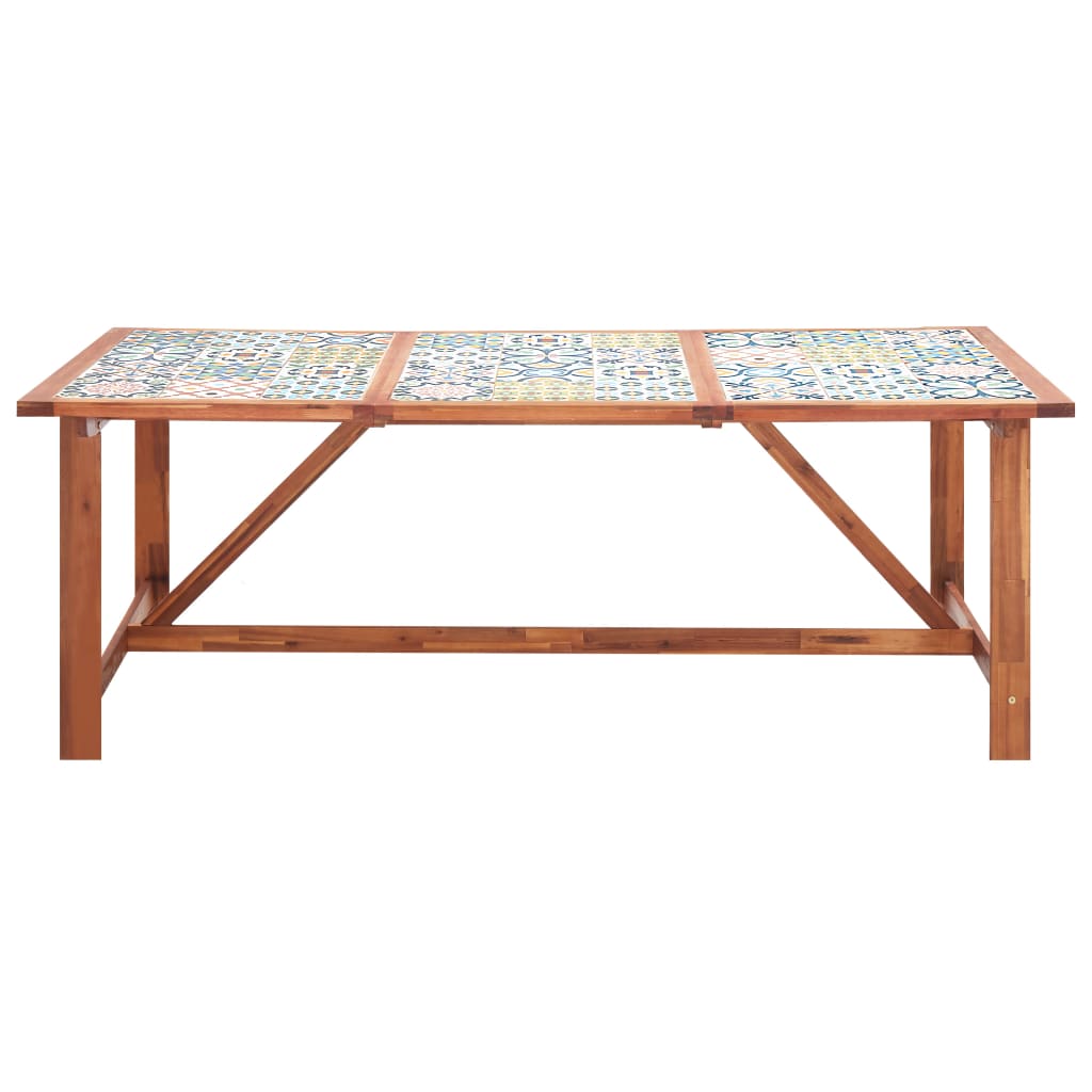 

vidaXL Tuintafel 206x90x75 cm tegelblad en massief acaciahout