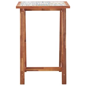 vidaXL Mesa alta de jard&iacute;n madera y superficie azulejos 70x70x105 cm