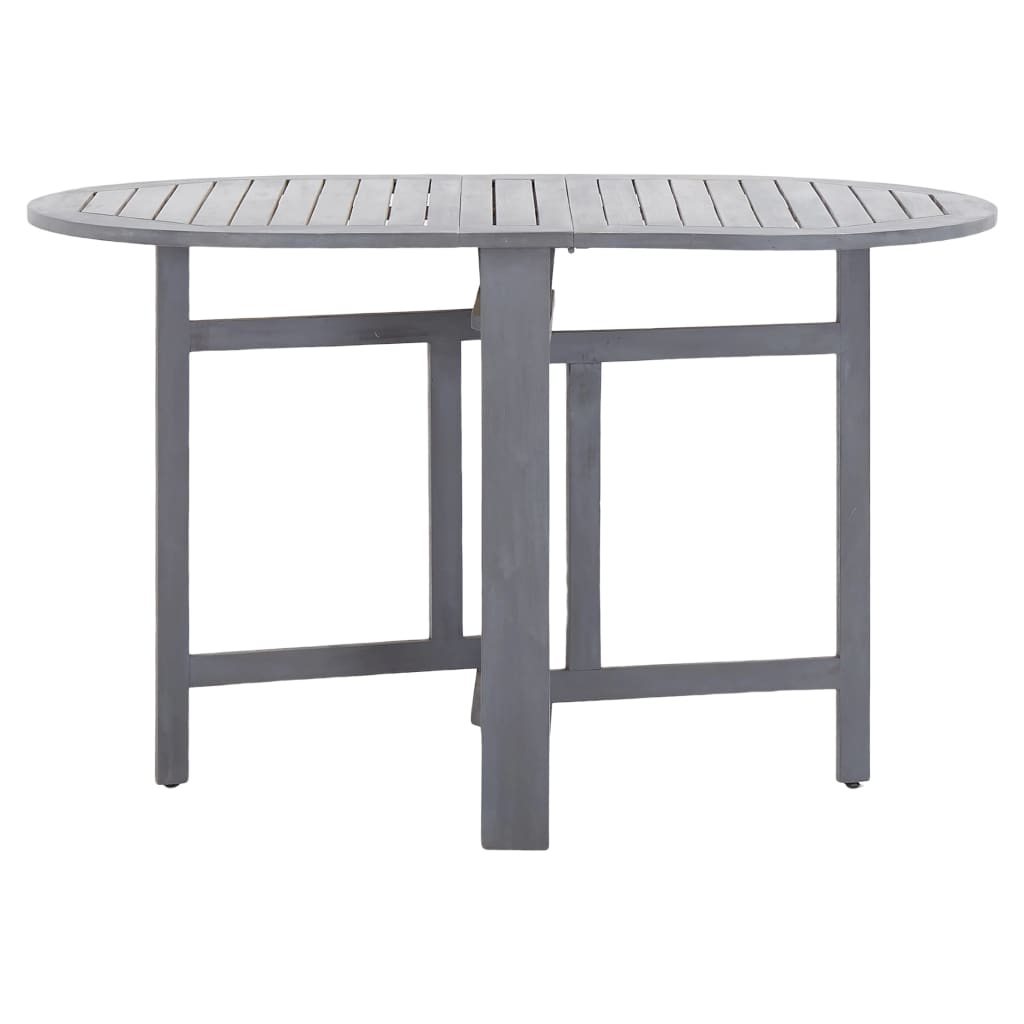 vidaXL szürke tömör akácfa kerti asztal 120 x 70 x 74 cm