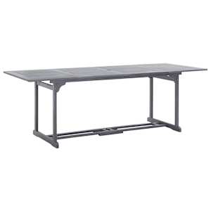 vidaXL Sodo valgomojo komplektas, 11 dalių, pilkas, akacijos masyvas