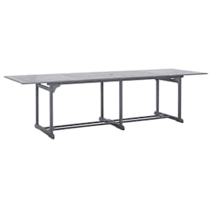 vidaXL Sodo valgomojo komplektas, 13 dalių, pilkas, akacijos masyvas