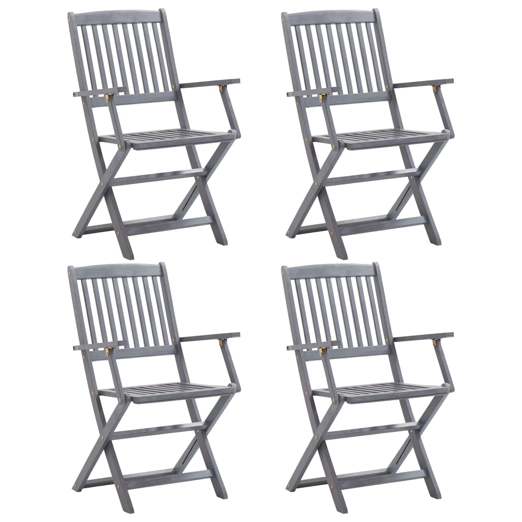 vidaXL Klappbare Gartenstühle 4 Stk. Massivholz Akazie