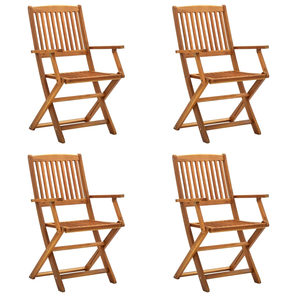  Skladacie vonkajšie stoličky 4 ks, akáciový masív