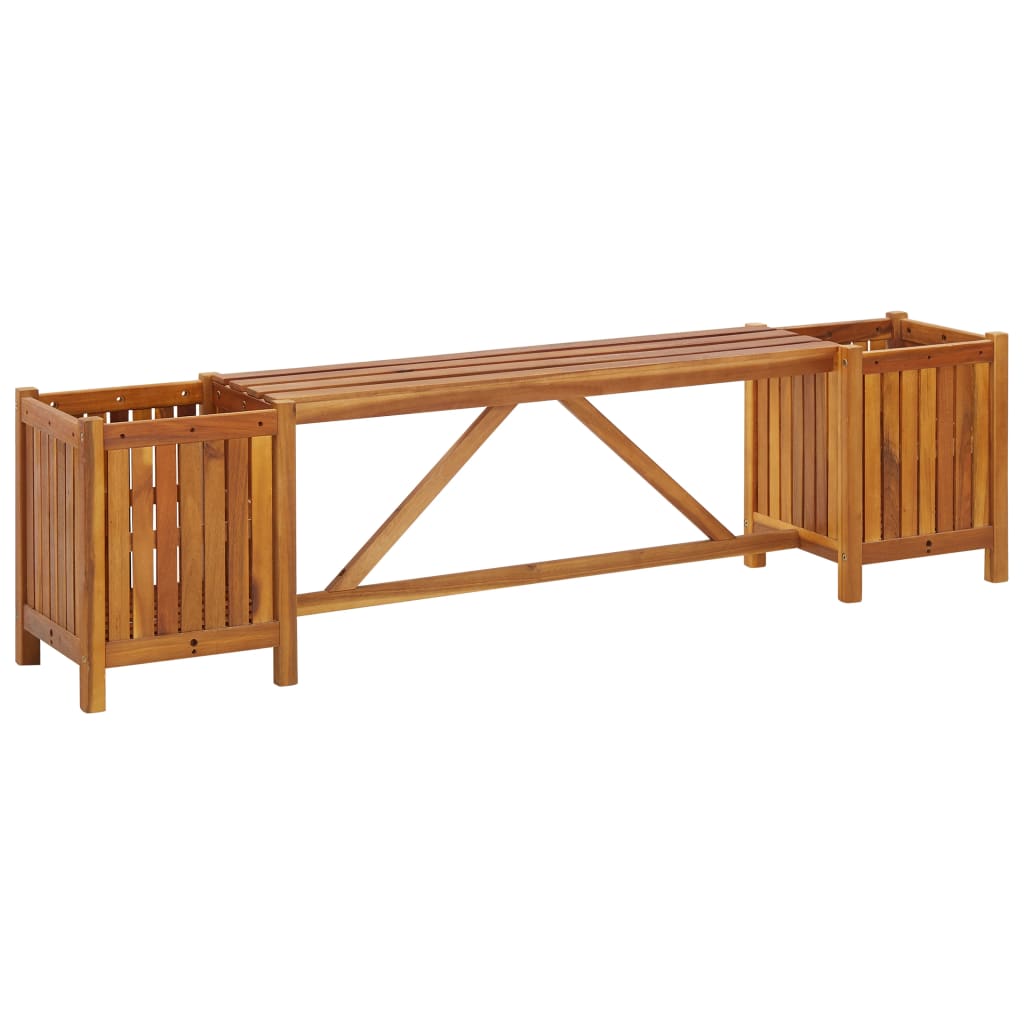 Photos - Garden Furniture VidaXL Patio Bench with 2 Planters 59.1"x11.8"x15.7" Solid Acacia Wood 