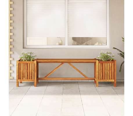 Vidaxl Garden Bench With 2 Planters 59 1 X11 8 X15 7 Solid Acacia Wood Com - Wooden Garden Bench With Planters Vidaxl Garden Bench With 2 Planters 59 1 X11 8 X15 7 Solid Acacia Wood Com - Wooden Garden Bench With Planters