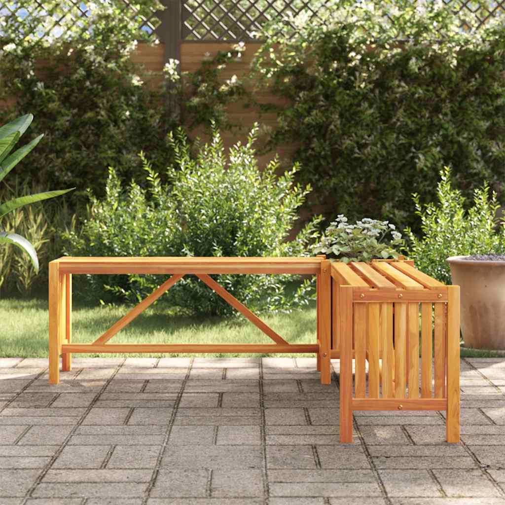 

vidaXL Tuinhoekbank met plantenbak 117x117x40 cm massief acaciahout