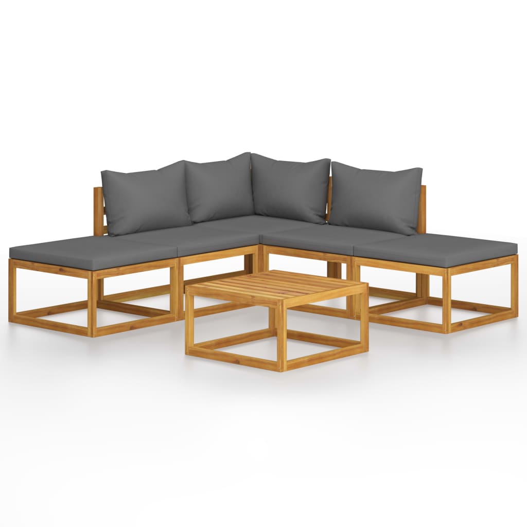 vidaXL Set mobilier grădină cu perne, 6 piese, lemn masiv acacia vidaXL imagine model 2022