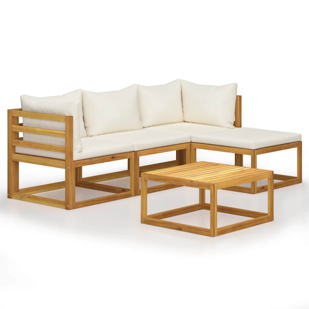 Thumbnail - vidaXL 5-tlg. Garten-Lounge-Set mit Auflagen Massivholz Akazie