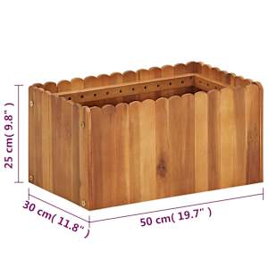 Zahradní vyvýšený záhon 50 x 30 x 25 cm masivní akáciové dřevo - obrázek 6