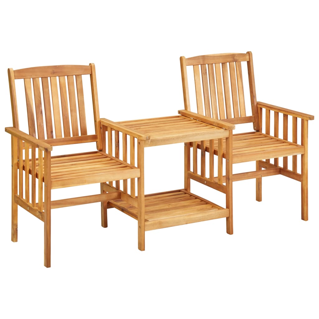 Photos - Garden Furniture VidaXL Patio Chairs with Tea Table 62.6"x24"x36.2" Solid Acacia Wood 