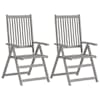 vidaXL Kokkupandavad lamamistoolid 2 tk, hall, akaatsiapuit