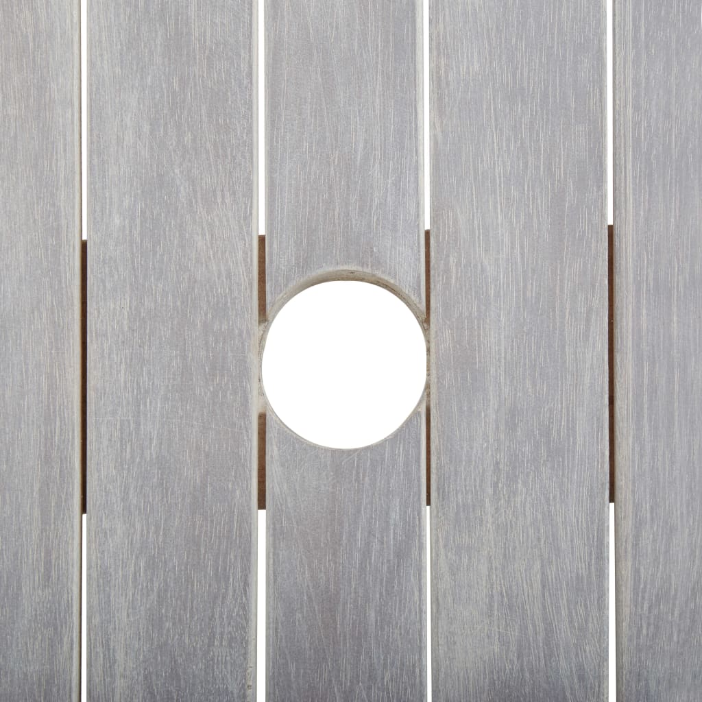 Set mobilier de exterior, 9 piese, gri, lemn masiv de acacia