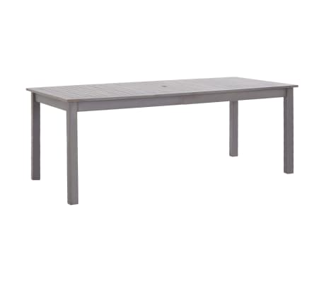 vidaXL Lauko valgomojo komplektas, 9 dalių, pilkas, akacijos masyvas