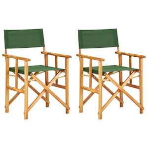 Režiserski stoli 2 kosa trden akacijev les zeleni